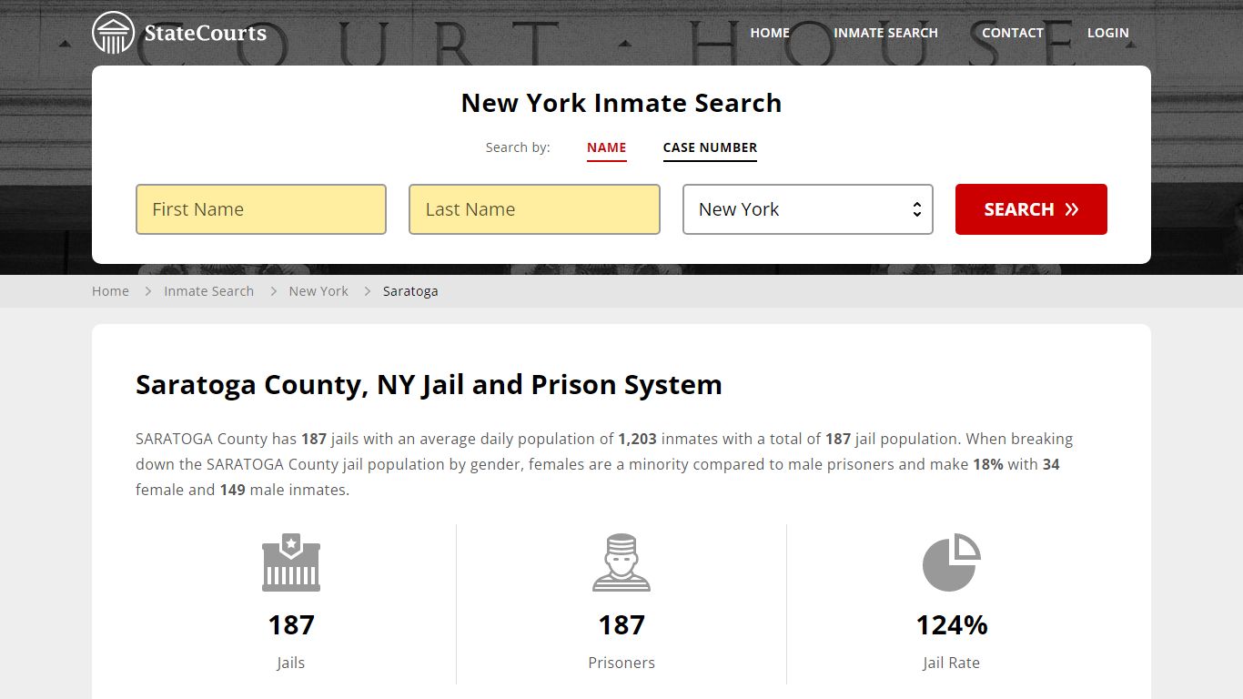 Saratoga County, NY Inmate Search - StateCourts