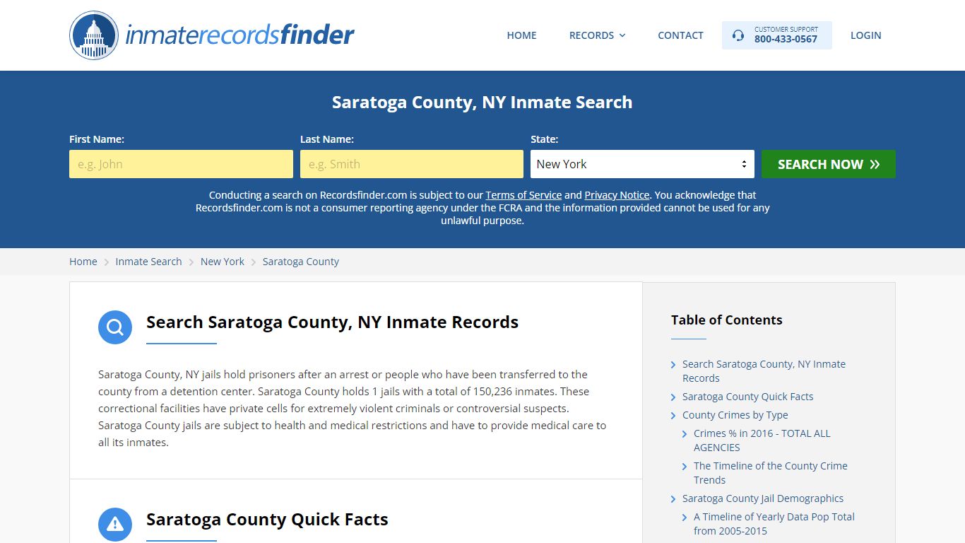 Saratoga County, NY Inmate Lookup & Jail Records Online